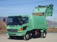 日野 中型塵芥車 - 8．0立米・巻き込み・コンテナ傾倒装置付き