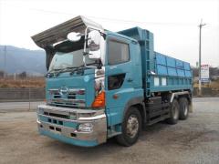 日野 大型ダンプ - あご出しメッキバンパー☆バイザー付の大型ダンプ